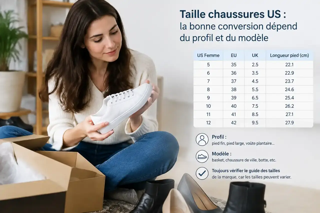 Taille chaussures US : la bonne conversion dépend du profil et du modèle