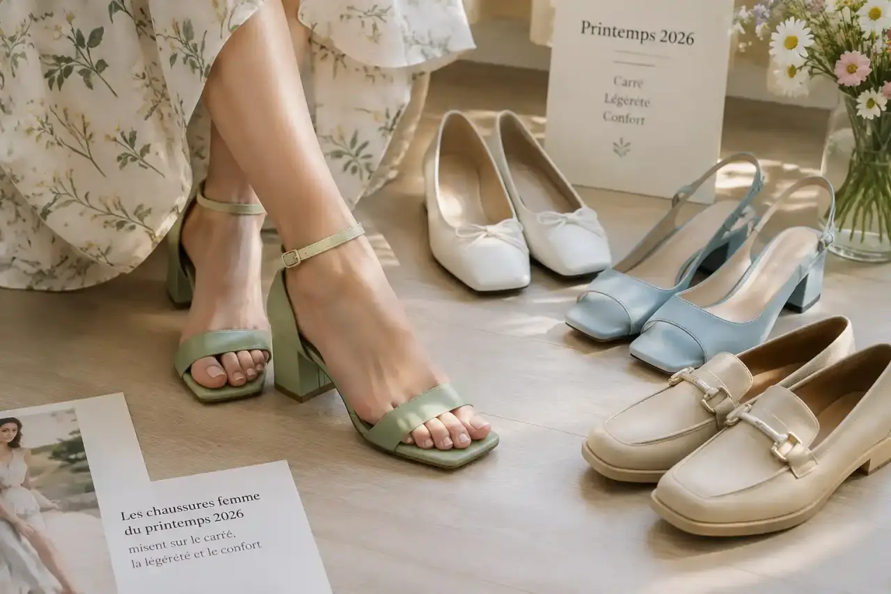 Les chaussures femme du printemps 2026 misent sur le carré, la légèreté et le confort