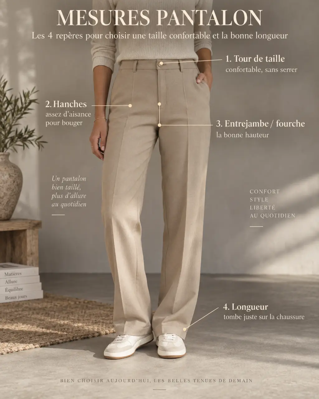 Mesures pantalon : les 4 repères pour choisir une taille confortable et la bonne longueur