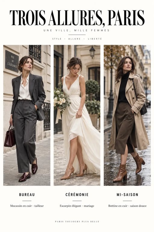Chaussures chic femme Paris pour le bureau, un mariage et la mi-saison