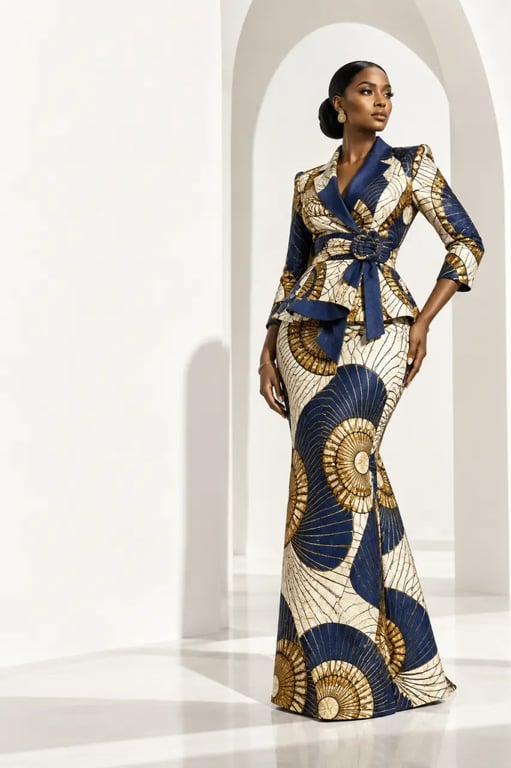 Vêtement africain pour femme avec ensemble wax élégant pour mariage